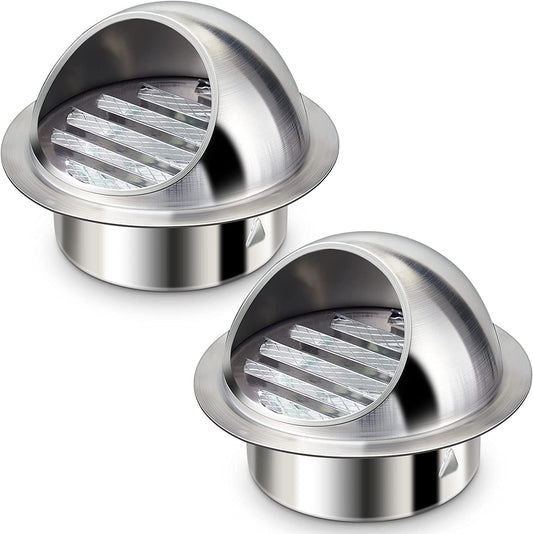 2X Stainless Steel Soffit Vent with Fly Screen Mesh