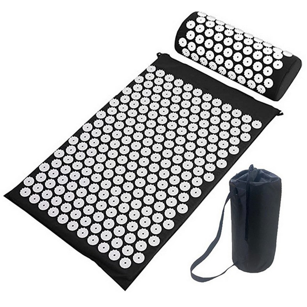 Body Massager Acupressure Cushion Mat Black