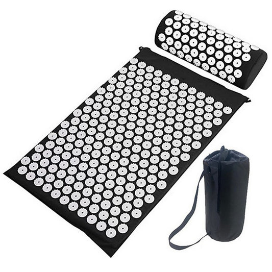 Body Massager Acupressure Cushion Mat Black