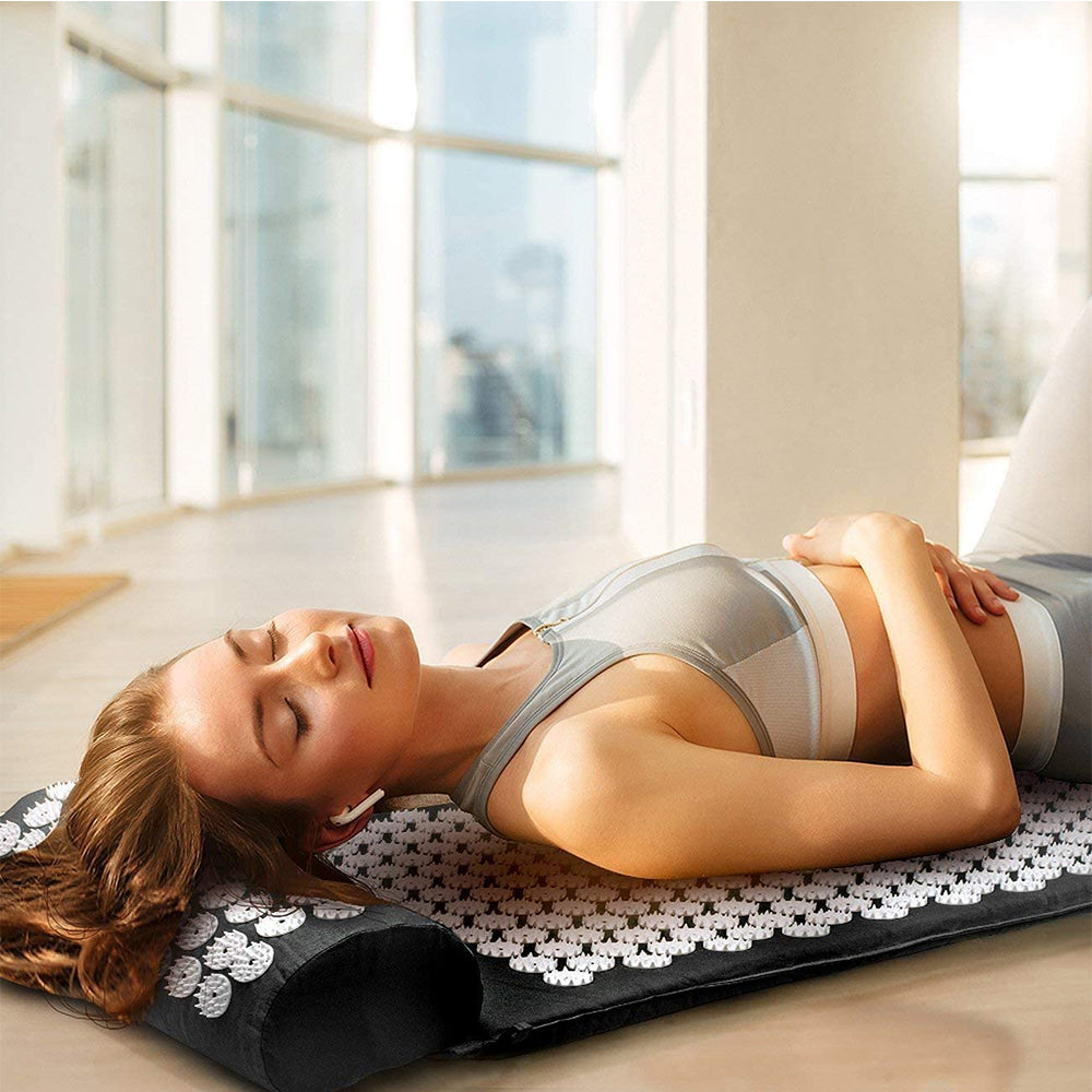Body Massager Acupressure Cushion Mat Black