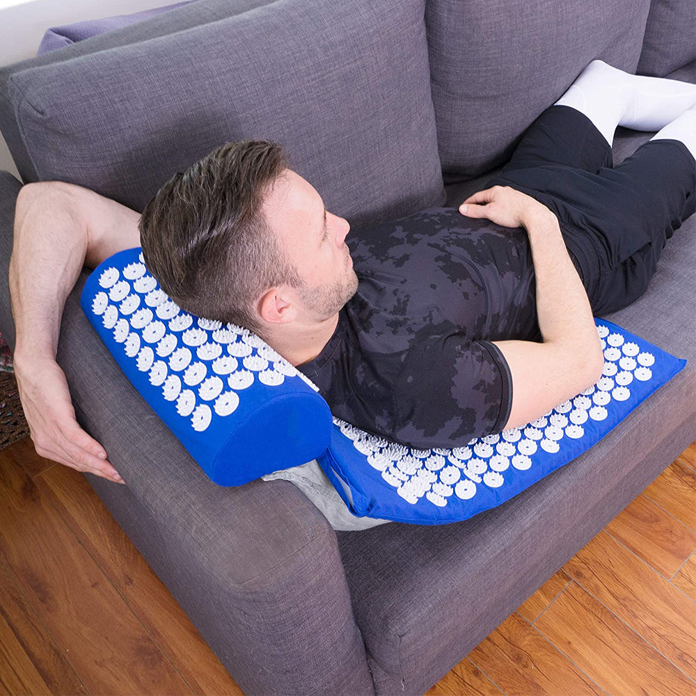 Body Massager Acupressure Cushion Mat Blue