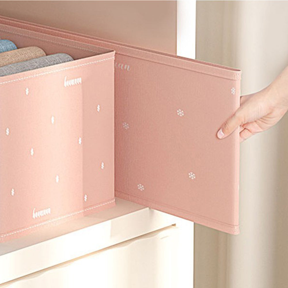 2Pcs 7-Grid Jeans Pants Storage Box Sky Blue and Pink