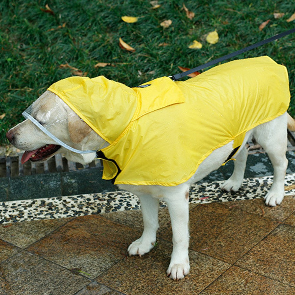 2Pcs Water Resistant Dog Raincoat Poncho with Hat and Reflective Strip S Size
