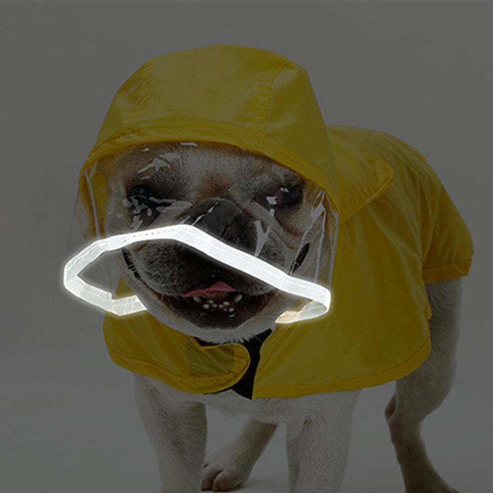 2Pcs Water Resistant Dog Raincoat Poncho with Hat and Reflective Strip L Size