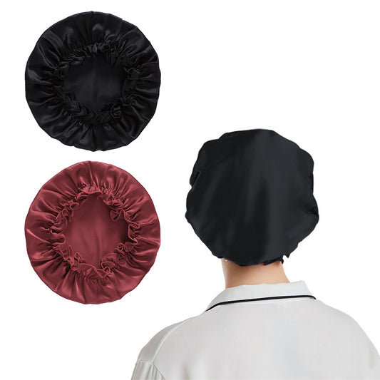 2Pcs 100% Pure Mulberry Silk Turban Wine Red Black