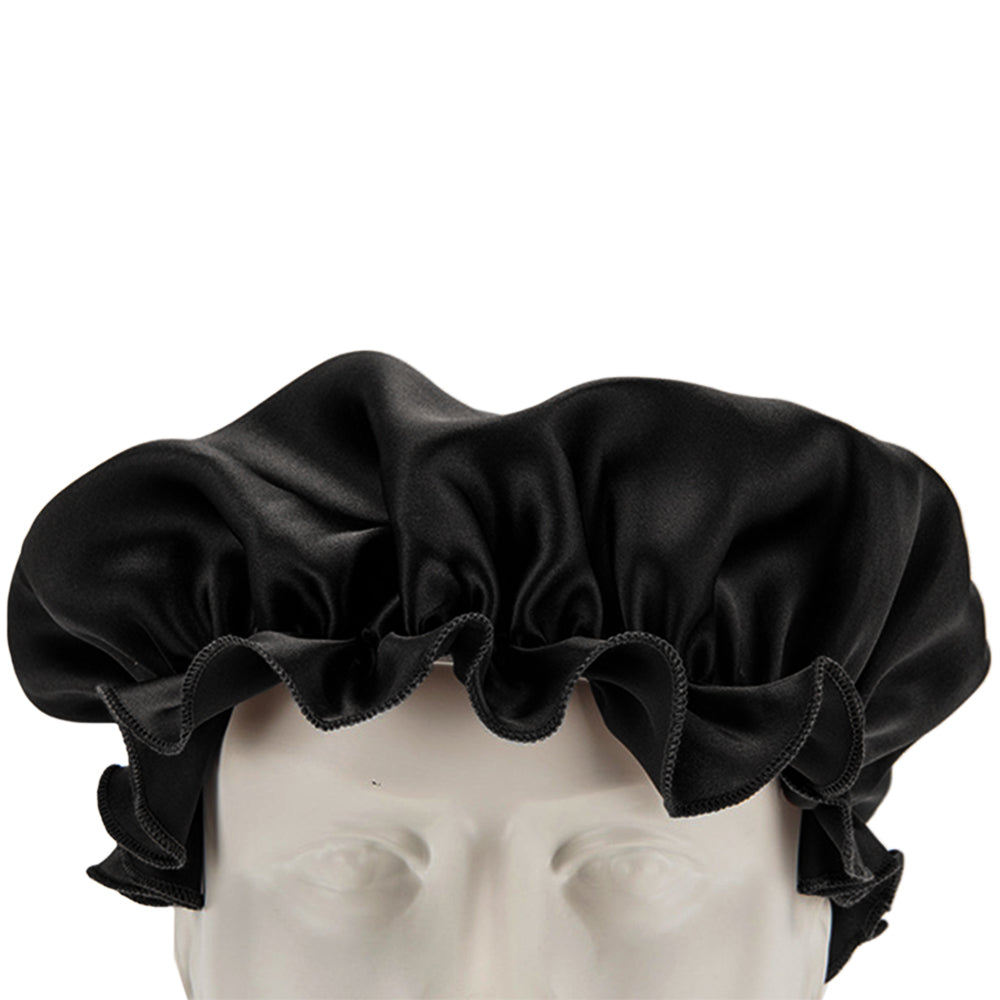 2Pcs 100% Pure Mulberry Silk Turban Wine Red Black