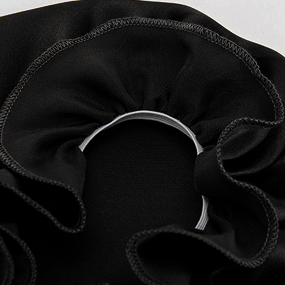 2Pcs 100% Pure Mulberry Silk Turban Wine Red Black
