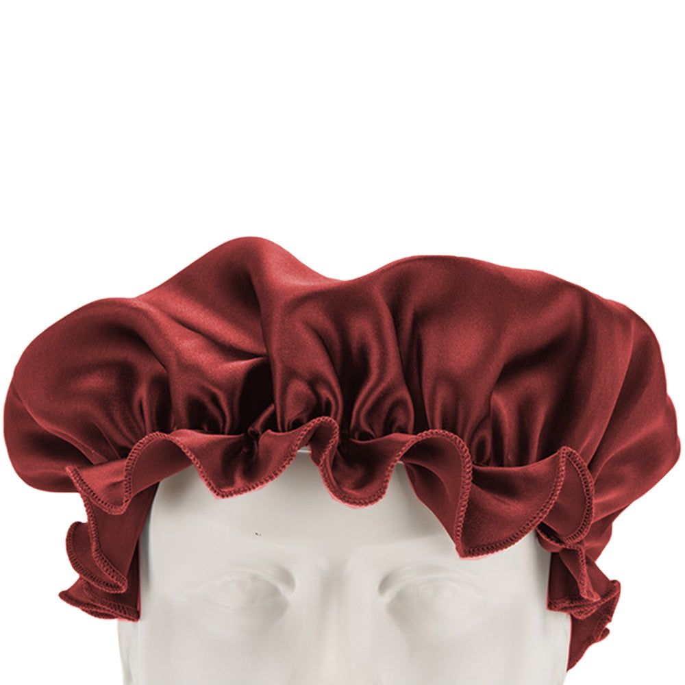 2Pcs 100% Pure Mulberry Silk Turban Wine Red Grey