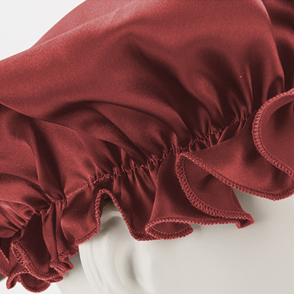 2Pcs 100% Pure Mulberry Silk Turban Wine Red Grey