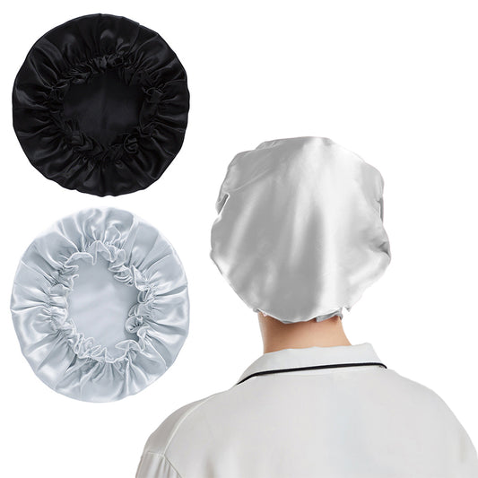 2Pcs 100% Pure Mulberry Silk Turban Grey Black
