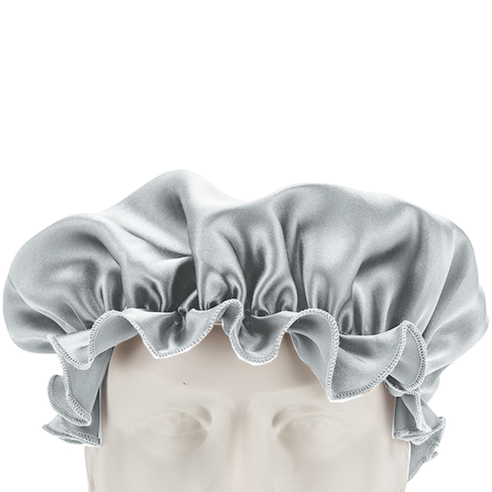 2Pcs 100% Pure Mulberry Silk Turban Grey Black