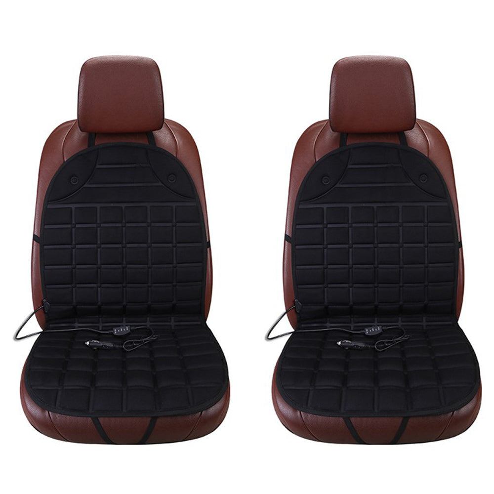 2X Heated Car Auto Seat Warmer Cushion Cover Black