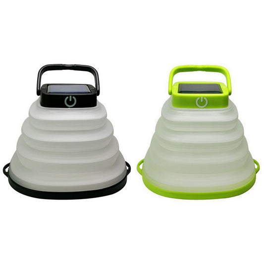 2X Collapsiable Solar Lamp Green Black