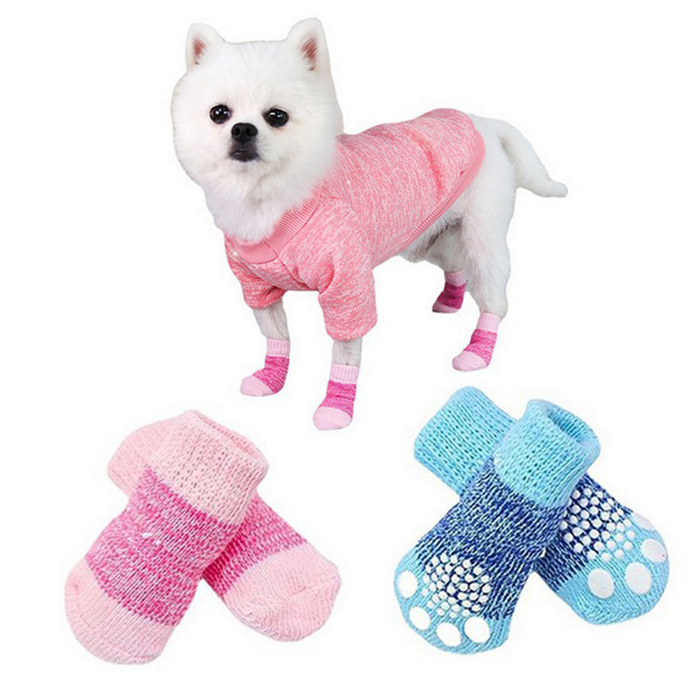 4 Pairs Pet Winter Warm Socks Large Size