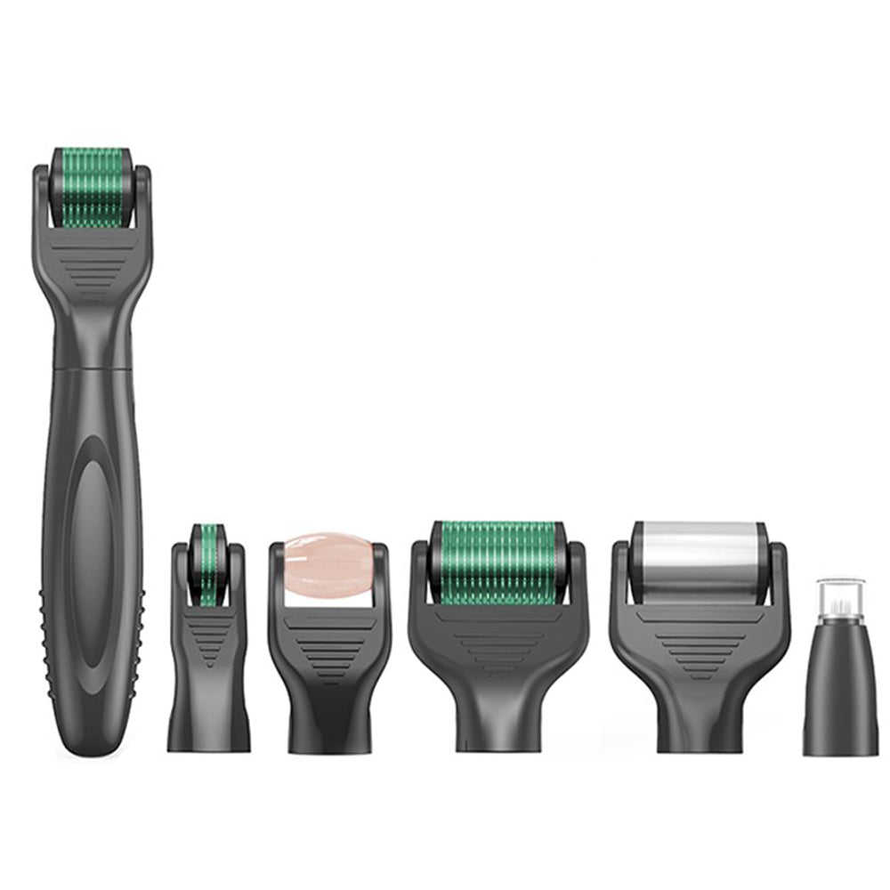 6Pcs Derma Roller Face Facial Skin Care Tool Black