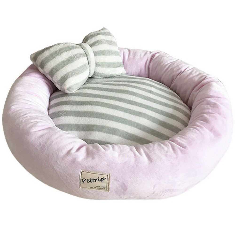 65cm Pet Bed with Pillow Pink