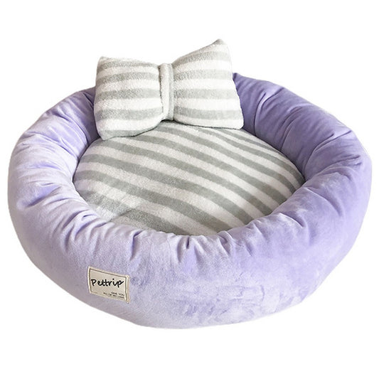 65cm Pet Bed with Pillow Purple