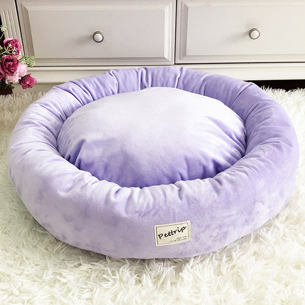 65cm Pet Bed with Pillow Purple