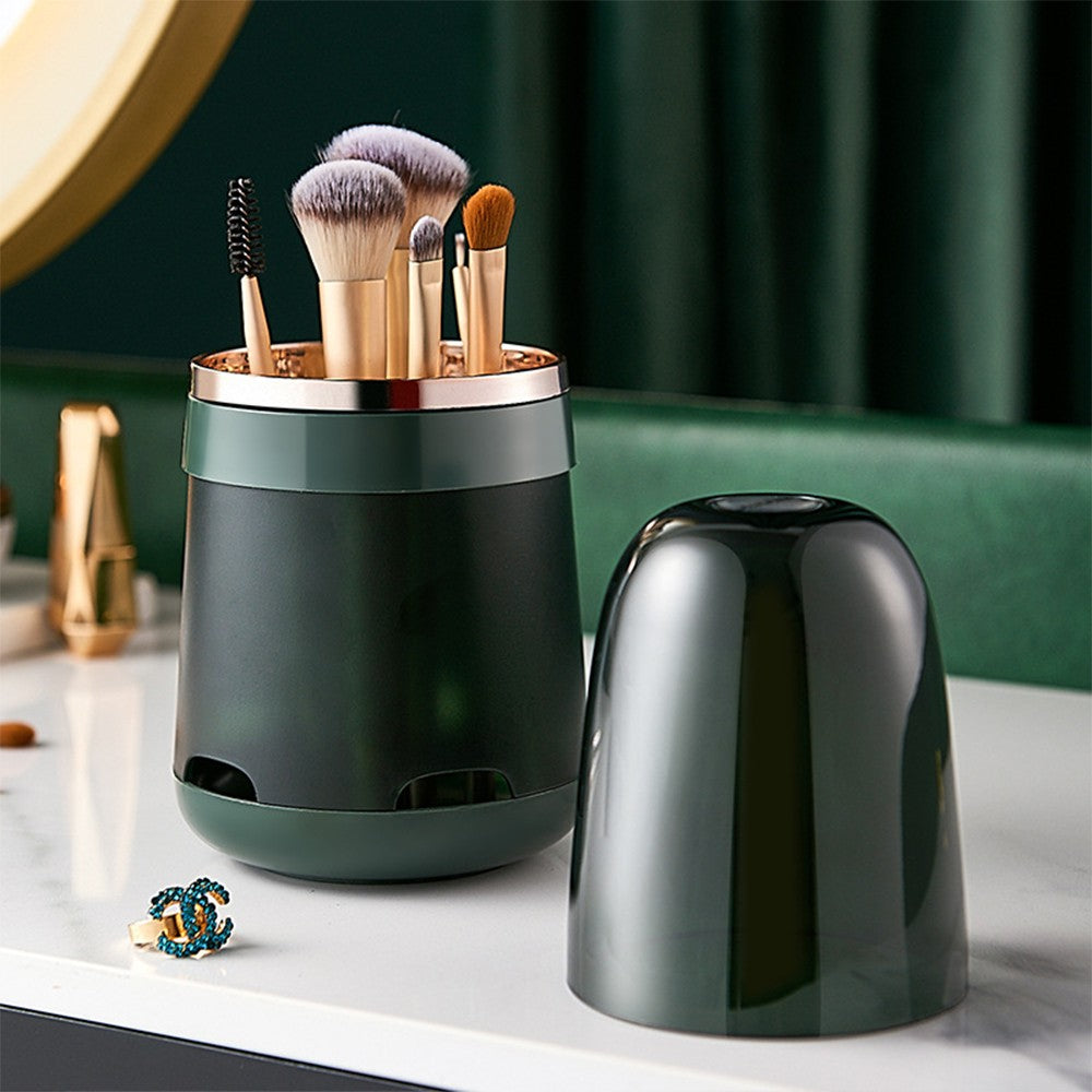 2 In 1 Makeup Brush Storage Bucket Drying Rack Green