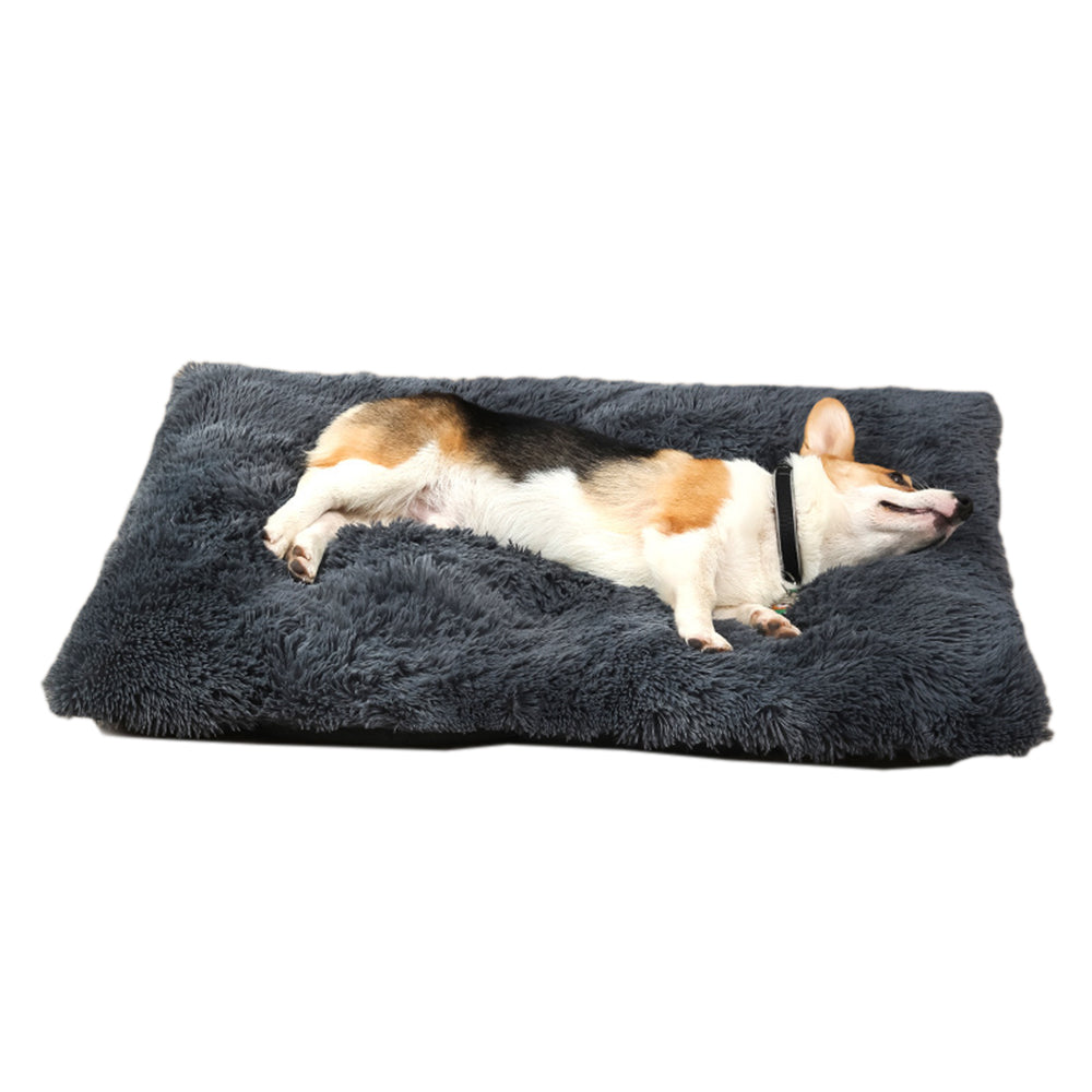65x50cm Pet Warm Pad Dog Bed Pad Pet Plush Mat Cat Bed Pad Fluffy Dog Bed Black
