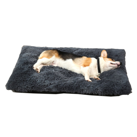 55x40cm Pet Warm Pad Dog Bed Pad Pet Plush Mat Cat Bed Pad Fluffy Dog Bed Black