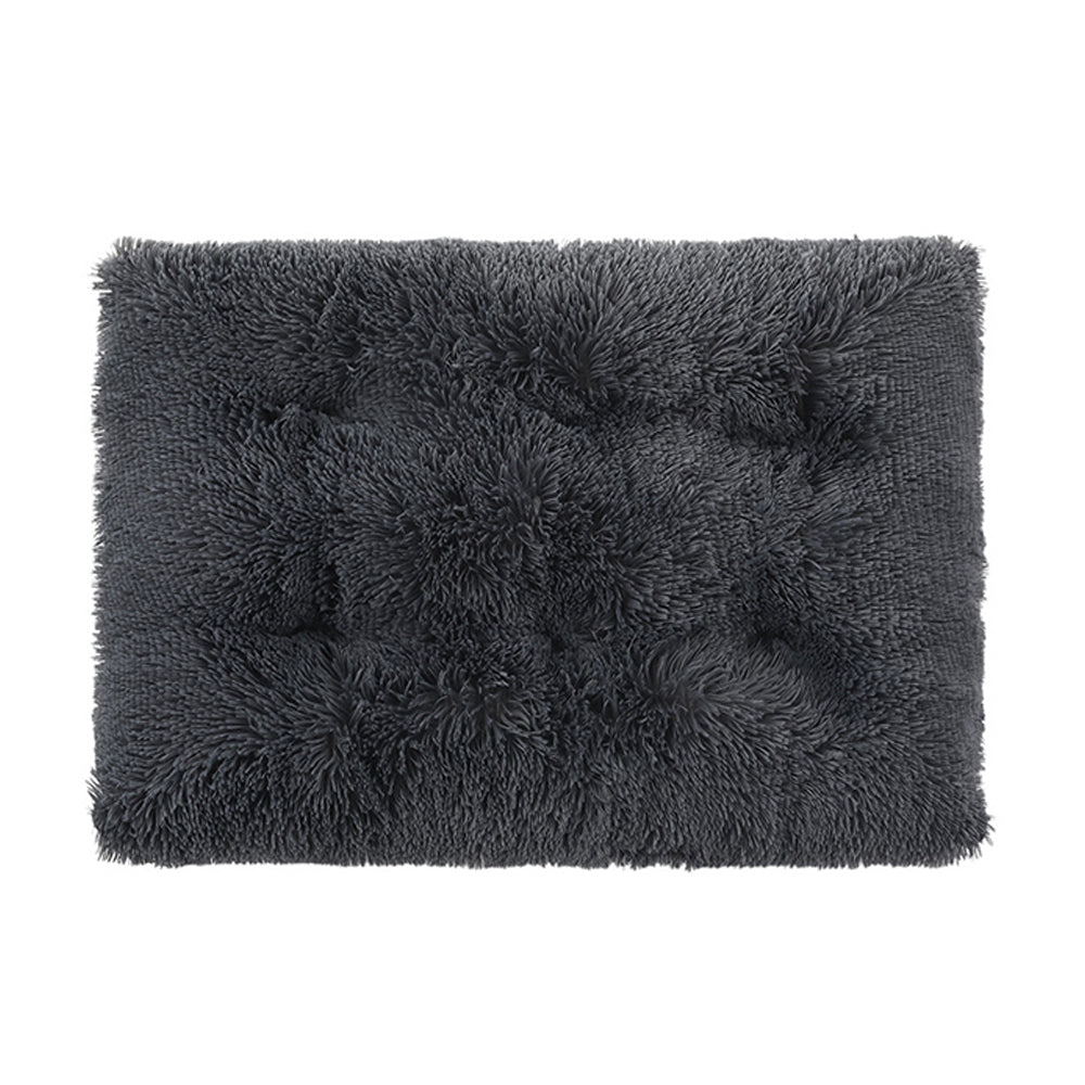 80x55cm Pet Warm Pad Dog Bed Pad Pet Plush Mat Cat Bed Pad Fluffy Dog Bed Black
