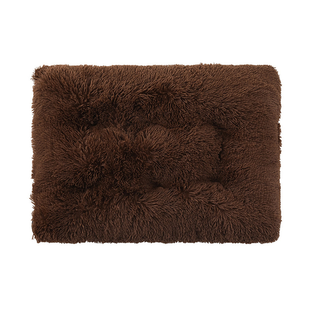 65x50cm Pet Warm Pad Dog Bed Pad Pet Plush Mat Cat Bed Pad Fluffy Dog Bed Coffee