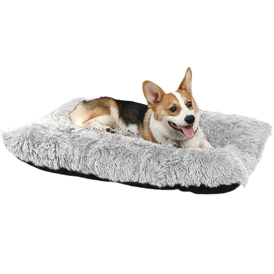 55x40cm Pet Warm Pad Dog Bed Pad Pet Plush Mat Cat Bed Pad Fluffy Dog Bed Grey