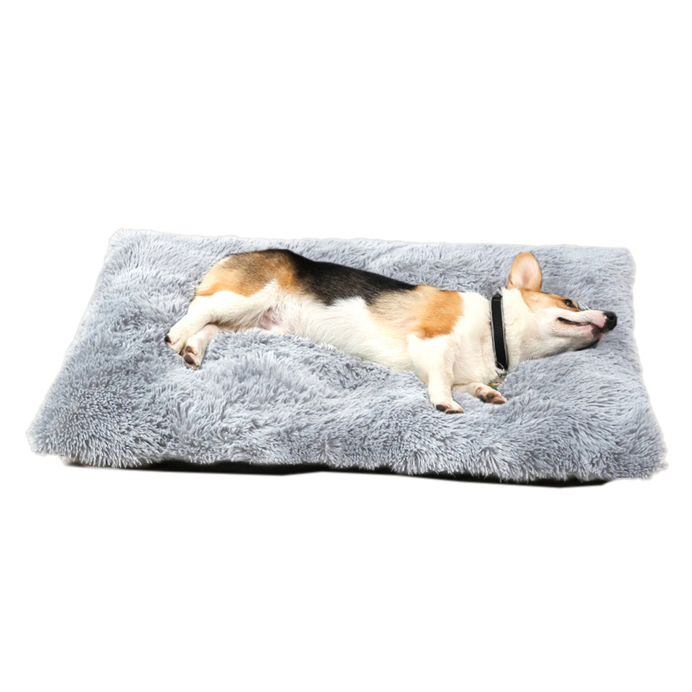 55x40cm Pet Warm Pad Dog Bed Pad Pet Plush Mat Cat Bed Pad Fluffy Dog Bed Grey