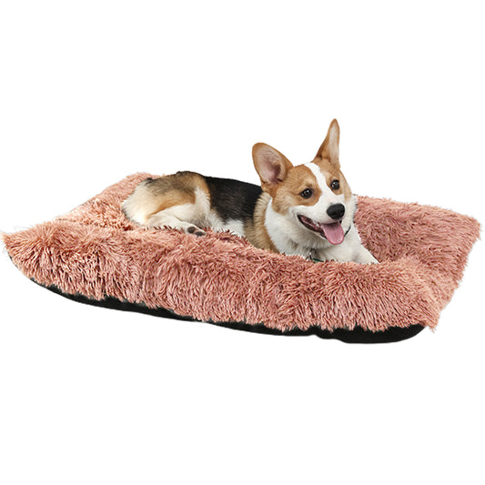 80x55cm Pet Warm Pad Dog Bed Pad Pet Plush Mat Cat Bed Pad Fluffy Dog Bed Pink