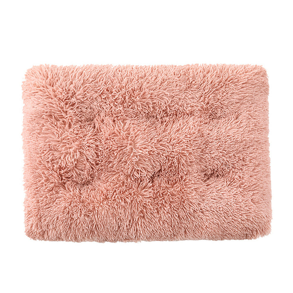 65x50cm Pet Warm Pad Dog Bed Pad Pet Plush Mat Cat Bed Pad Fluffy Dog Bed Pink