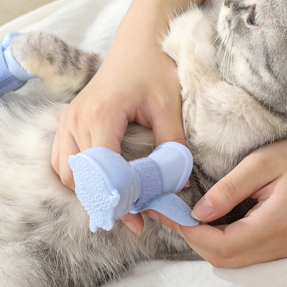 8Pcs Pet Shoes Dog Shoes Cat Paw Protector Anti Slip Pet Rain Boots L