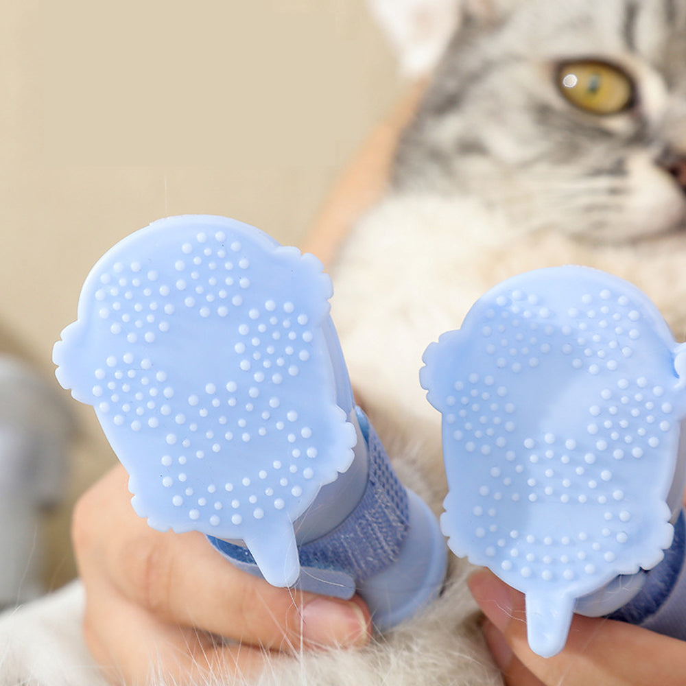 8Pcs Pet Shoes Dog Shoes Cat Paw Protector Anti Slip Pet Rain Boots S