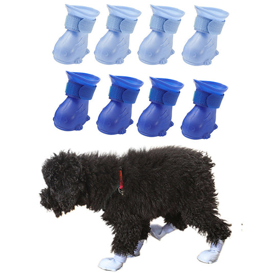 8Pcs Pet Shoes Dog Shoes Cat Paw Protector Anti Slip Pet Rain Boots S