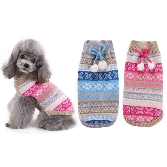 2 X Pet Knitted Sweater Blue and Pink L Size