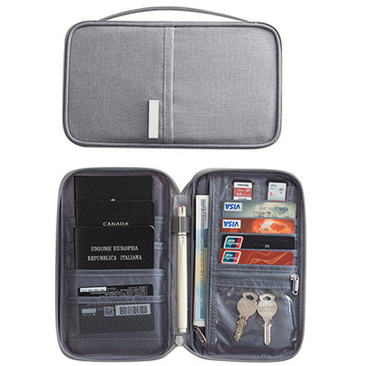 Travel Passport Holder Bag Grey