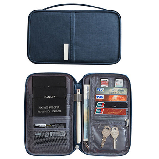 Travel Passport Holder Bag Navy Blue