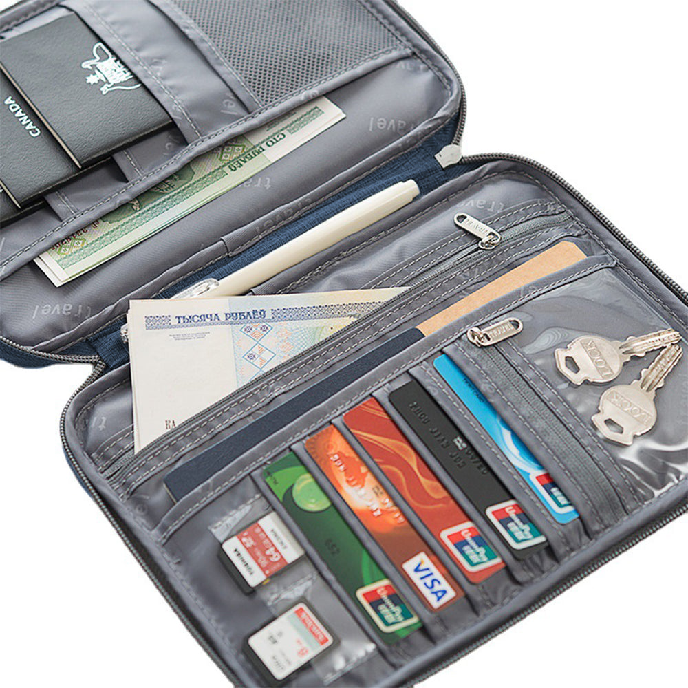 Travel Passport Holder Bag Navy Blue