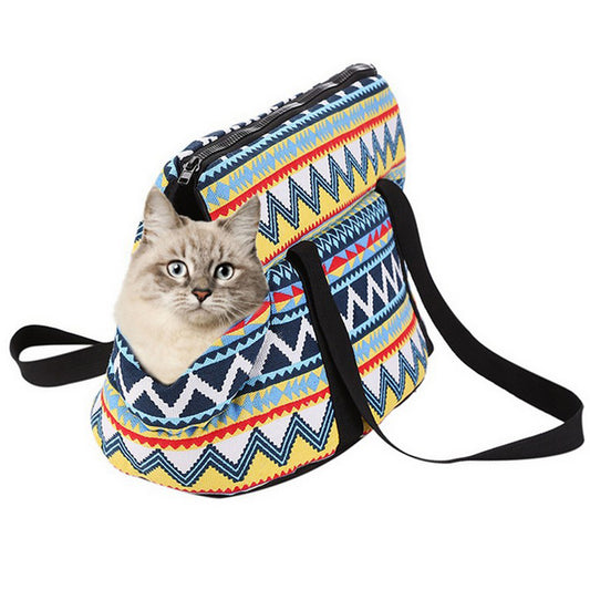 Pet Carrier Bag Outdoor Shoulder Carry Basket L