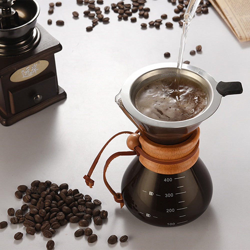 400ml Coffee Maker Glass Pour Over Coffee Maker with Drip Filter