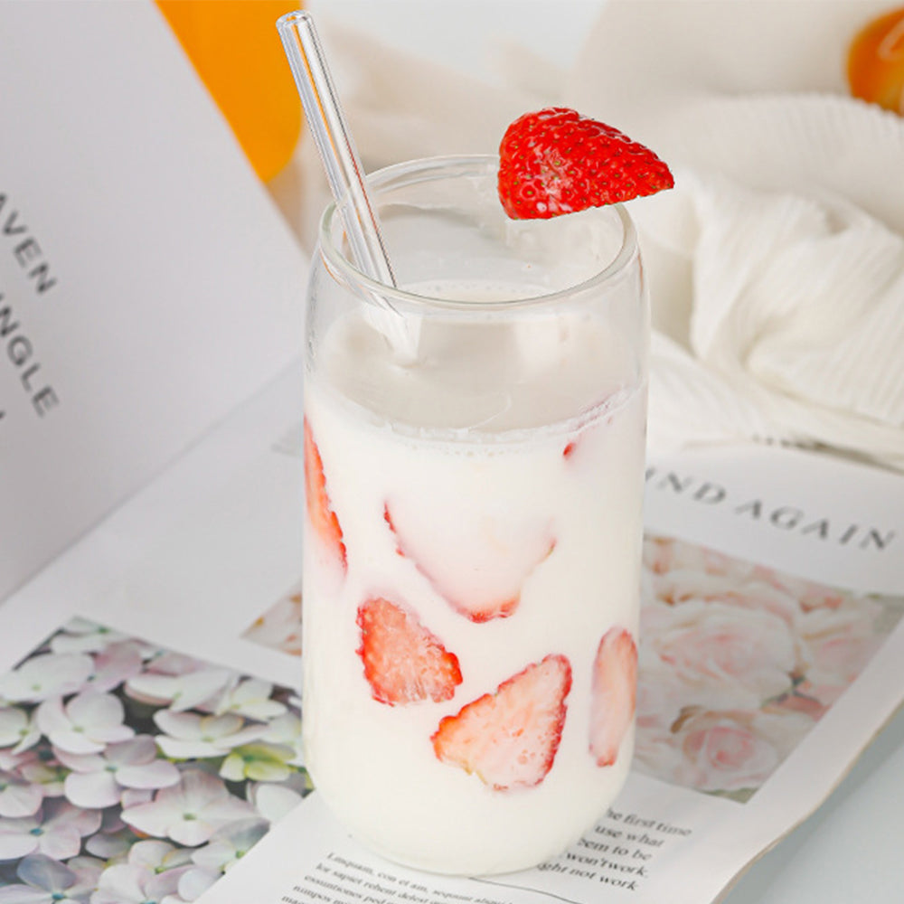 Set of 16oz Mason Jar Drinking Glass Cups with Lids and Straws