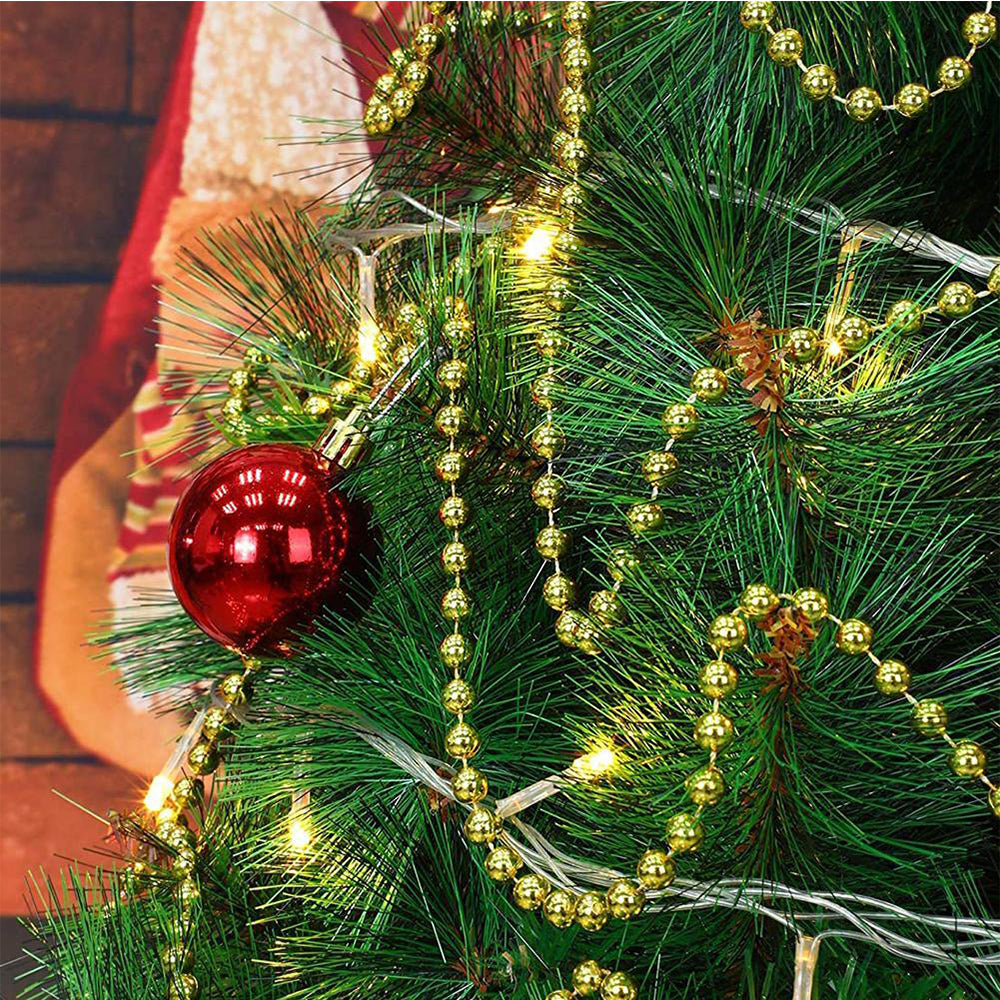 30M DIY Artificial Pearl String Beads Gold