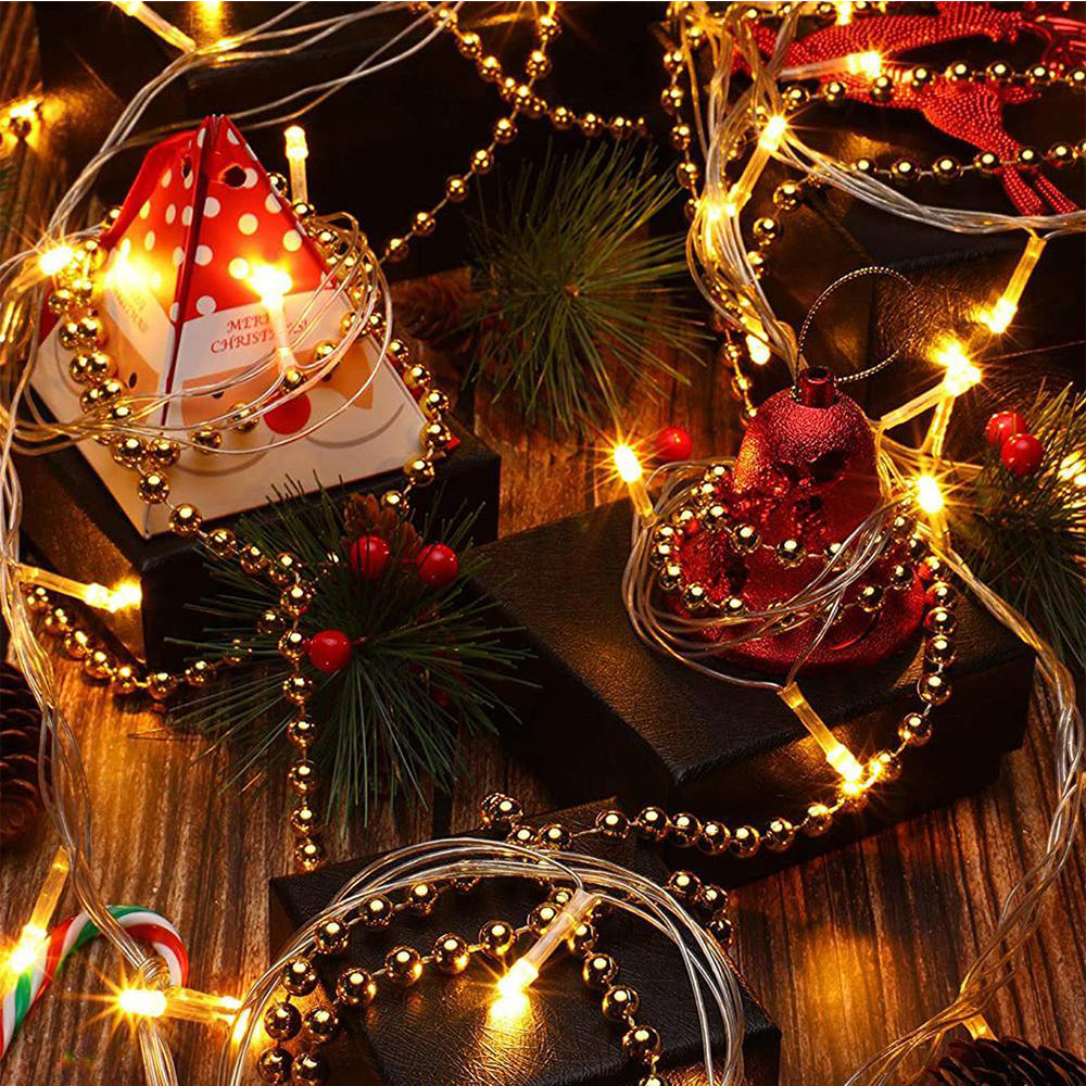 30M DIY Artificial Pearl String Beads Gold