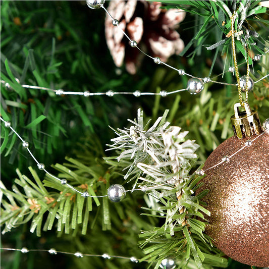 30M DIY Artificial Pearl String Beads Silver