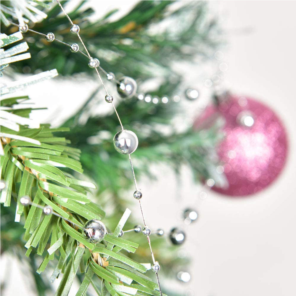 30M DIY Artificial Pearl String Beads Silver