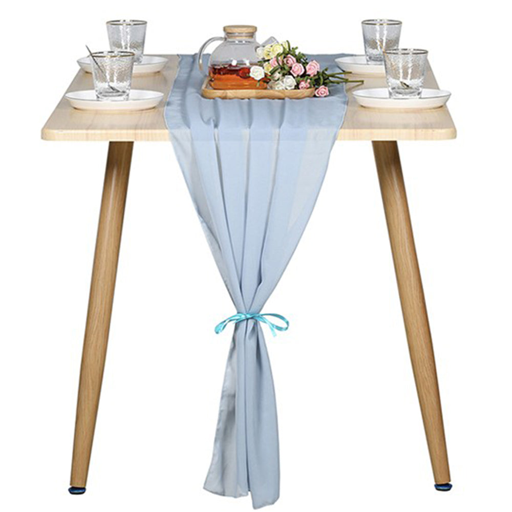 70x300cm Chiffon Table Runner Light Blue