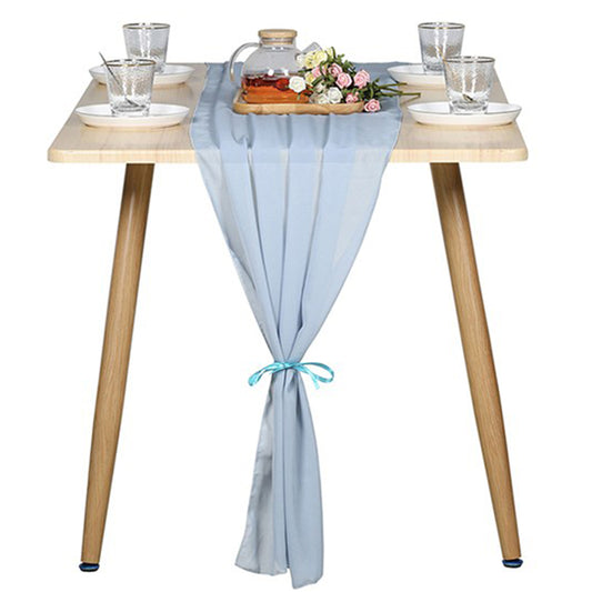 70x300cm Chiffon Table Runner Light Blue