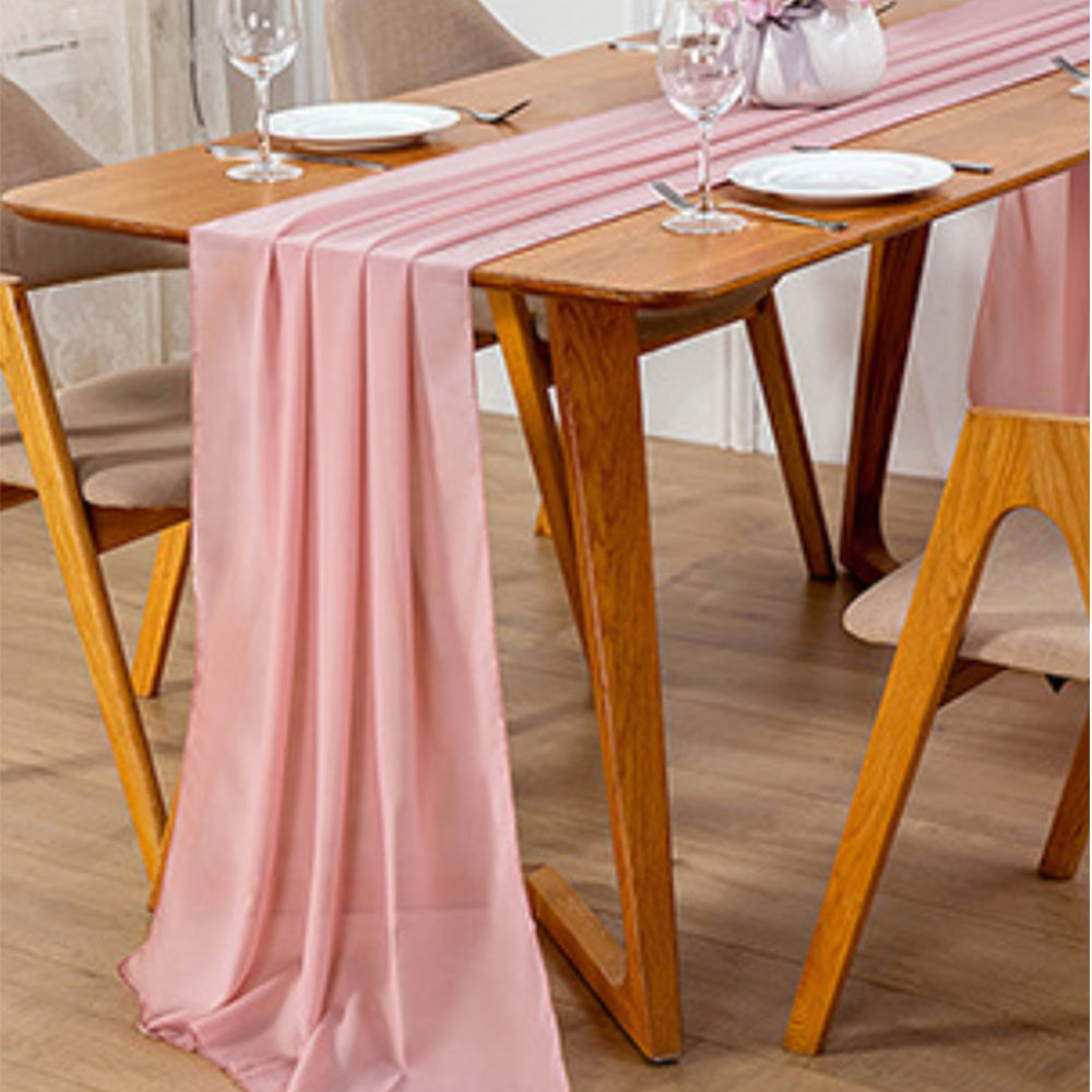 70x300cm Chiffon Table Runner Pink
