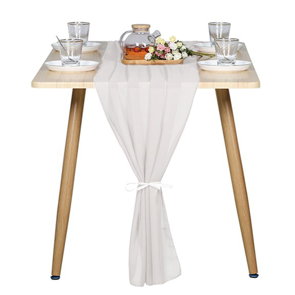 70x300cm Chiffon Table Runner White