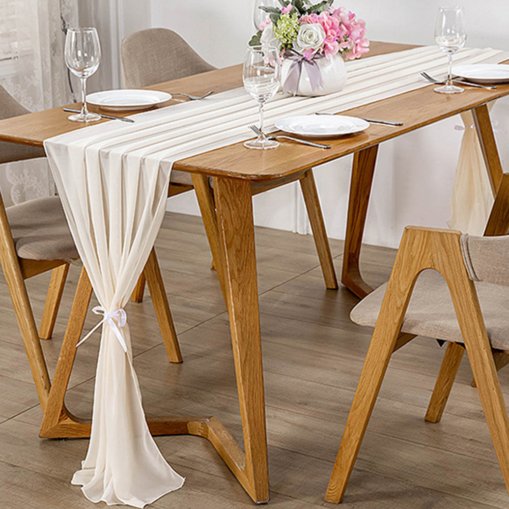 70x300cm Chiffon Table Runner White